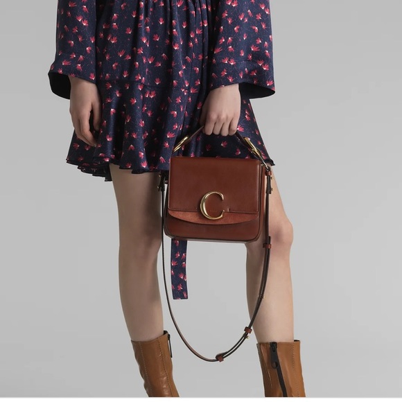 C Small Square Shoulder Bag- Sepia Brown - Picture 3 of 9